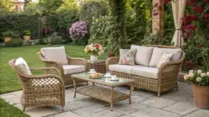 Mobilier jardin en rotin