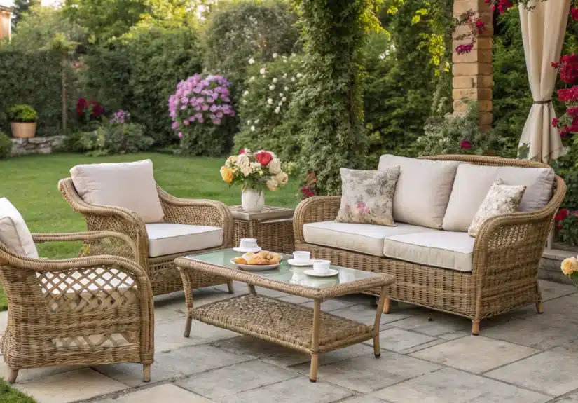 Mobilier jardin en rotin